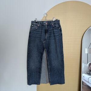 Garage Denim Midi Skirt with Slit